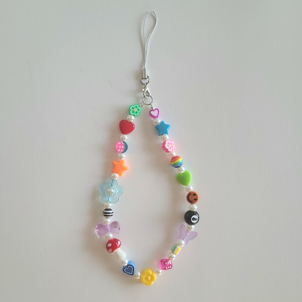 Schools Out Beaded Phone Charm Y2k 90s Maximalist